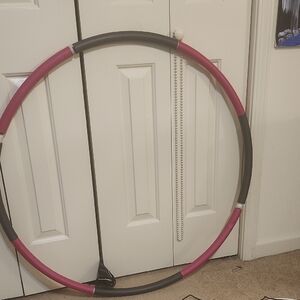 Pink and Gray Weighted Hula Hoop